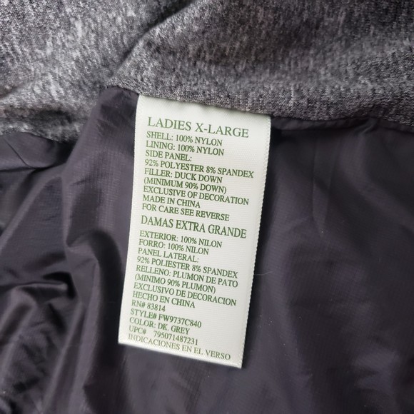 FUDA INTERNATIONAL Gray Down Vest Size XL - Picture 8 of 8